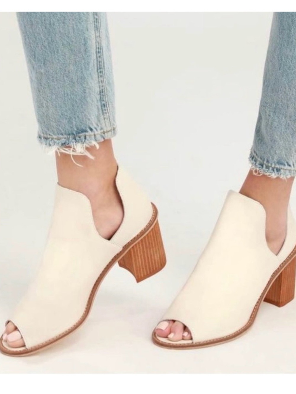 Peep-Toe Block Heel Ankle Booties